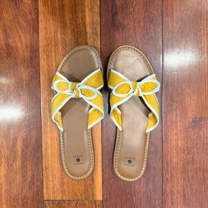 shade & shore yellow slide sandals